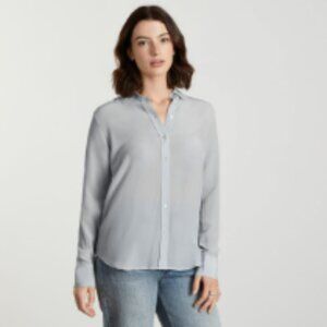 Everlane Clean Silk Relaxed Shirt – Sky Blue Button-Down, Women’s Size 8